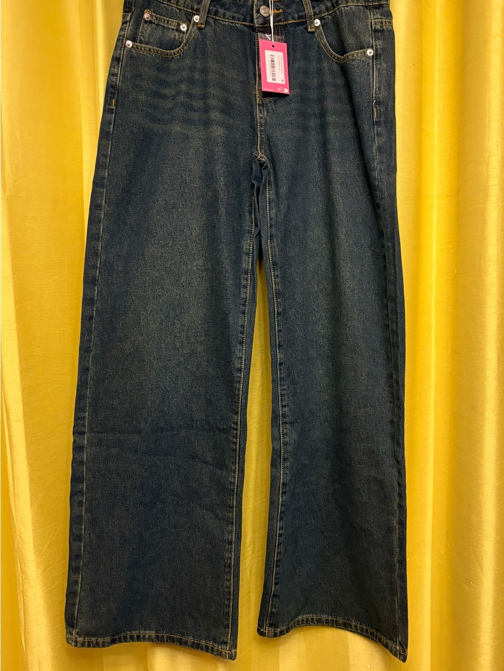Edikted Dark Blue Wide-Leg Jeans